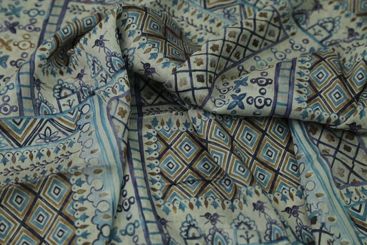 "Blue Island Weave Dream" art fashion fabric Joomme Fabric
