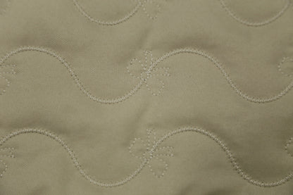 Off-White Quilted Cotton Fabric - 3D Floral Wave Embroidery Textile for Luxury Loungewear & Boho Home Decor - 145cm OEKO-TEX Joomme Fabric
